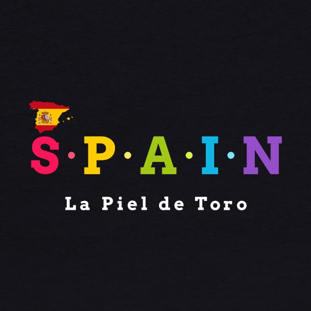 Spain, La Piel de Toro. The bull skin. (Flag Version) by Koolstudio